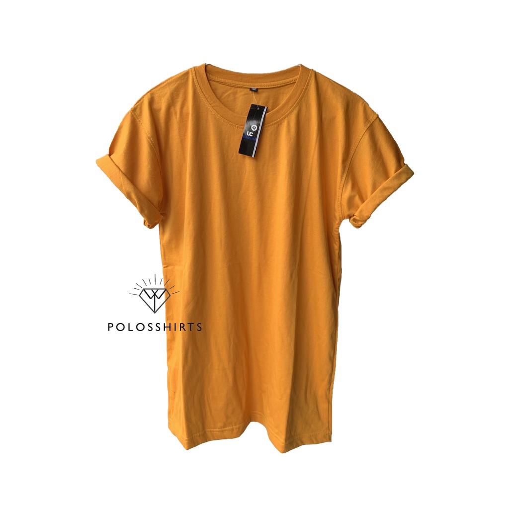 KAOS KUNING KUNYIT POLOS - COMBED 30S - OBLONG - KUNING KUBUS - tshirt polos