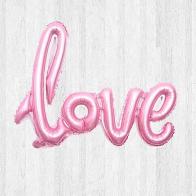 Balon LOVE Huruf Love Pink Muda GROSIR PRAKARYA MALANG Warna Warni Elegan Luxurius DIY Tebal Kuat Alphabet Pesta Party Mainan Toys Anak Kids Hias Hiasan Dekor Dekorasi Decoration Ulang Tahun Wisuda Graduation Grad Badut Perlengkapan
