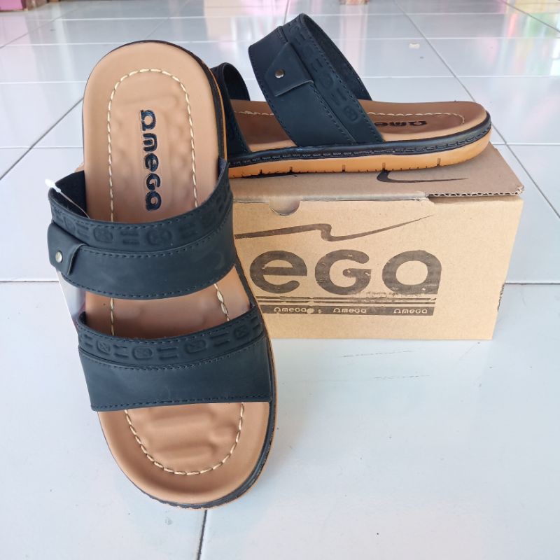 Sandal Slop Omega Premium Kasual Kekinian Pria Cowok Resepsi Lebaran