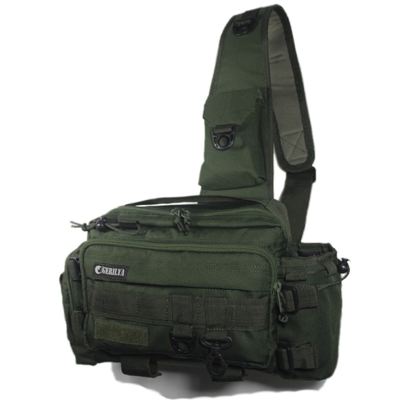 Tas Pancing  Selempang Tactical ARMY Multifungsi Fishing Bag Outdoors Tas Pria GERILYA M99-HIJAU