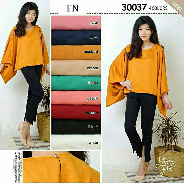 Jumboo Xxxl muat bb 85 kg blouse kalong Polos/kebaya modern katun balotelli