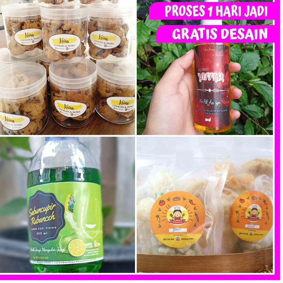 

(V2K9) CETAK STIKER LABEL KEMASAN A3 KROMO + CUTTING (Kotak, Bulat, Oval, Custom) //Produk@melimpa