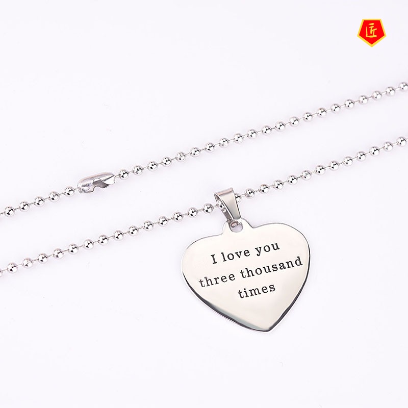 [Ready Stock]Creative Necklace European and American Heart-Shaped Pendant Commemorative Plaque