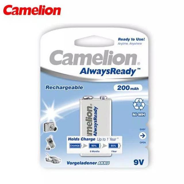 Baterai Battery Batre Cas Camelion 9V 200 mAh Ni-MH Rechargeable