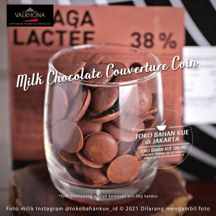 

Valrhona Ariaga Lactee 38% 500g Milk Chocolate Couverture Coin Cokelat