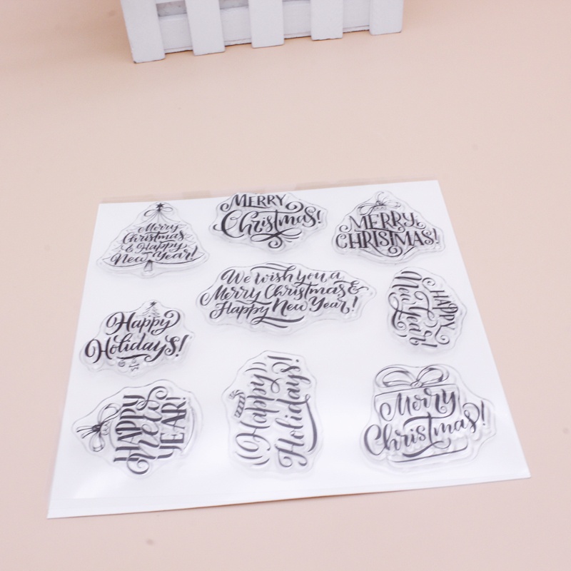 Stempel Segel Bahan Silikon Bening Desain Natal Untuk Dekorasi Album Foto Scrapbooking