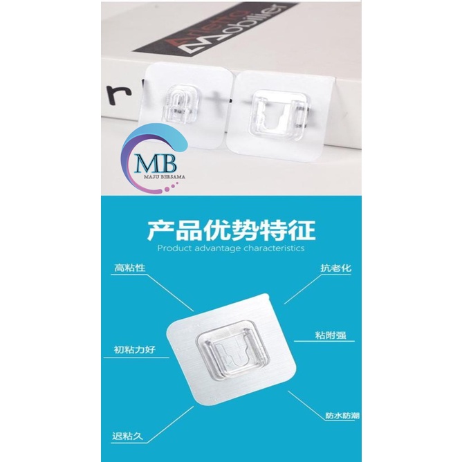 RT06 GANTUNGAN HANGER HOOK TEMPEL SOCKET TRANSPARAN 1 SET PLUS MINUS DOUBLE TAPE SERBAGUNA MB2414