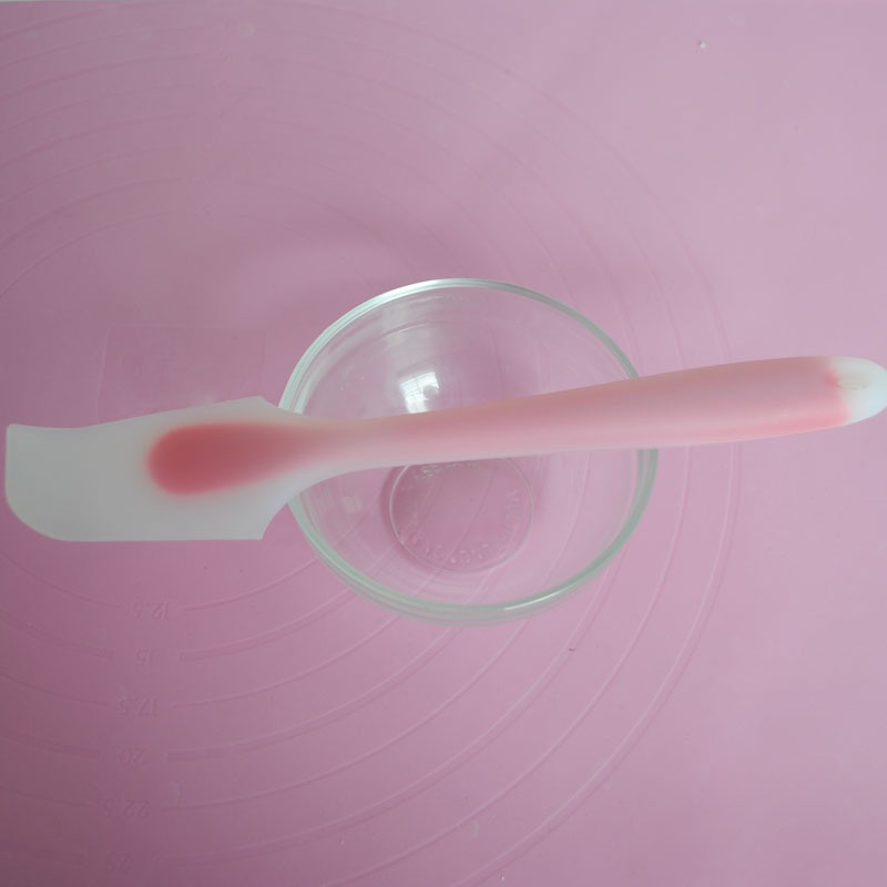 Spatula Silikon Kepala Panjang Adonan Kue Kecil 20.5 cm Tahan Panas Food Grade Scraper Transparan