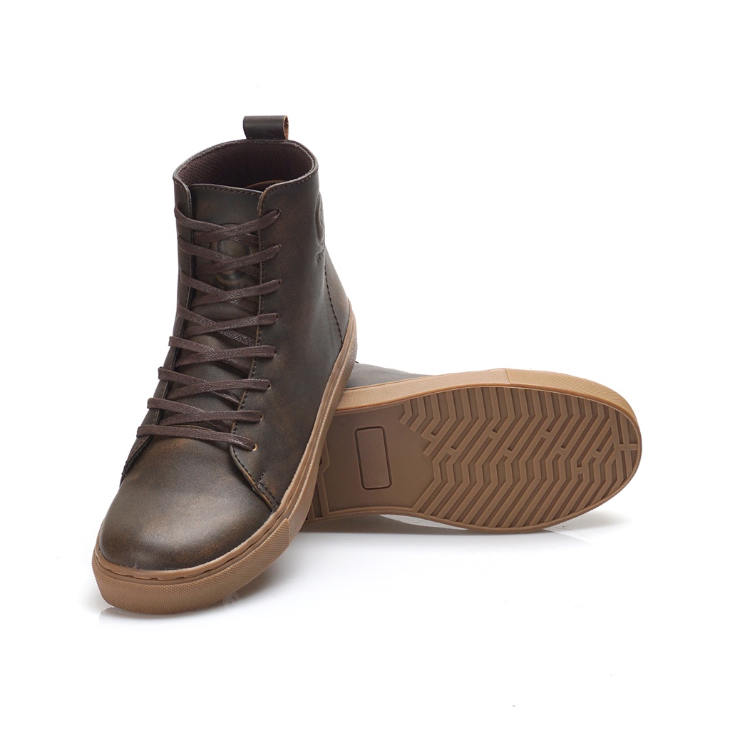 MAGNUS CAMEL ORIGINAL x GREATA Sepatu Kulit Sapi Asli Pria Boots Tinggi Tali Casual Formal Klasik Vintage Jalan Kuliah Kerja Touring Riding Motor Classic High Gum Sole Boot Genuine Leather Footwear Big Size Ukuran Jumbo 44 Keren Terbaru Branded Kekinian