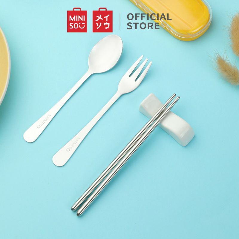 Miniso Sendok Garpu Sumpit  Stainless Steel 3pcs Alat Makan