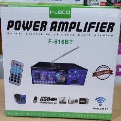 COD Ampli Fleco F-616 BT Power Amplifier AC DC Bluetooth USB FM SD Mp3//AMPLI KARAOKE FLECO F-616BT