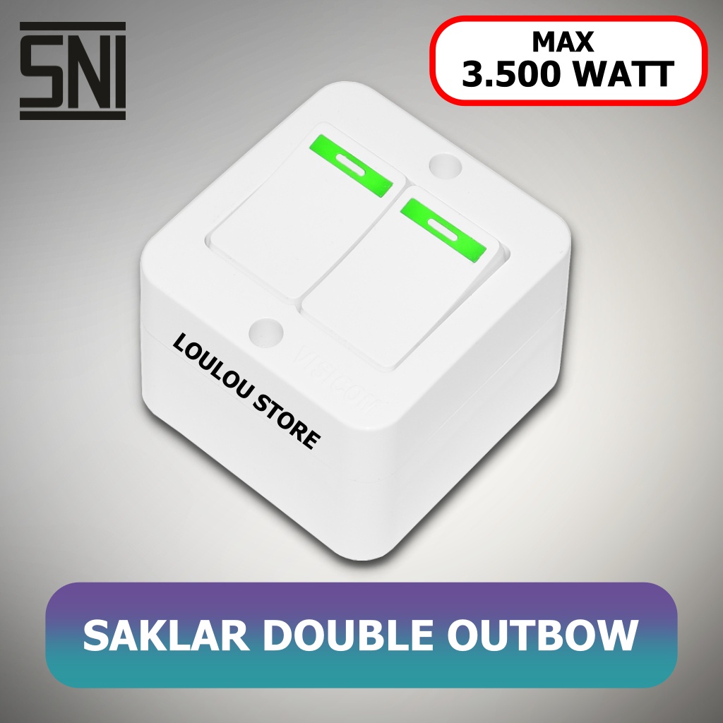 Saklar Engkel Outbow Double Seri Tempel 2 Tombol VISICOM VS 902 OB SNI