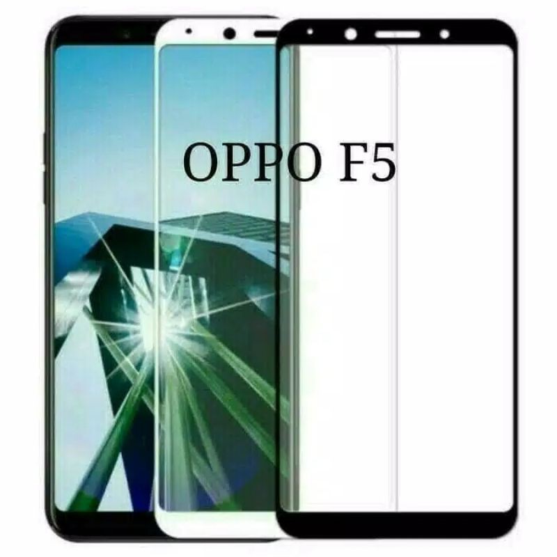 TAMPERED GLASS TG ANTI GORES WARNA OPPO F5 FULL LAYAR