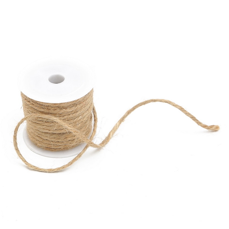 5-15 M/roll Natural Jute Twine Goni String Tali Rami Pesta Pernikahan Hadiah Bungkus Tali Benang DIY Florists Craft Dekorasi