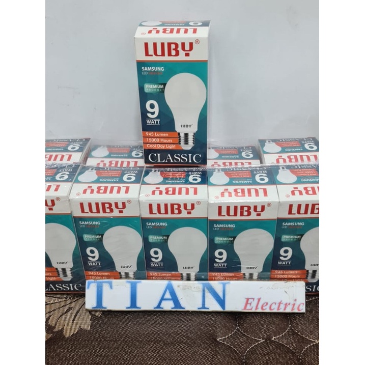 LUBY Lampu LED Classic Cahaya Putih 9 Watt