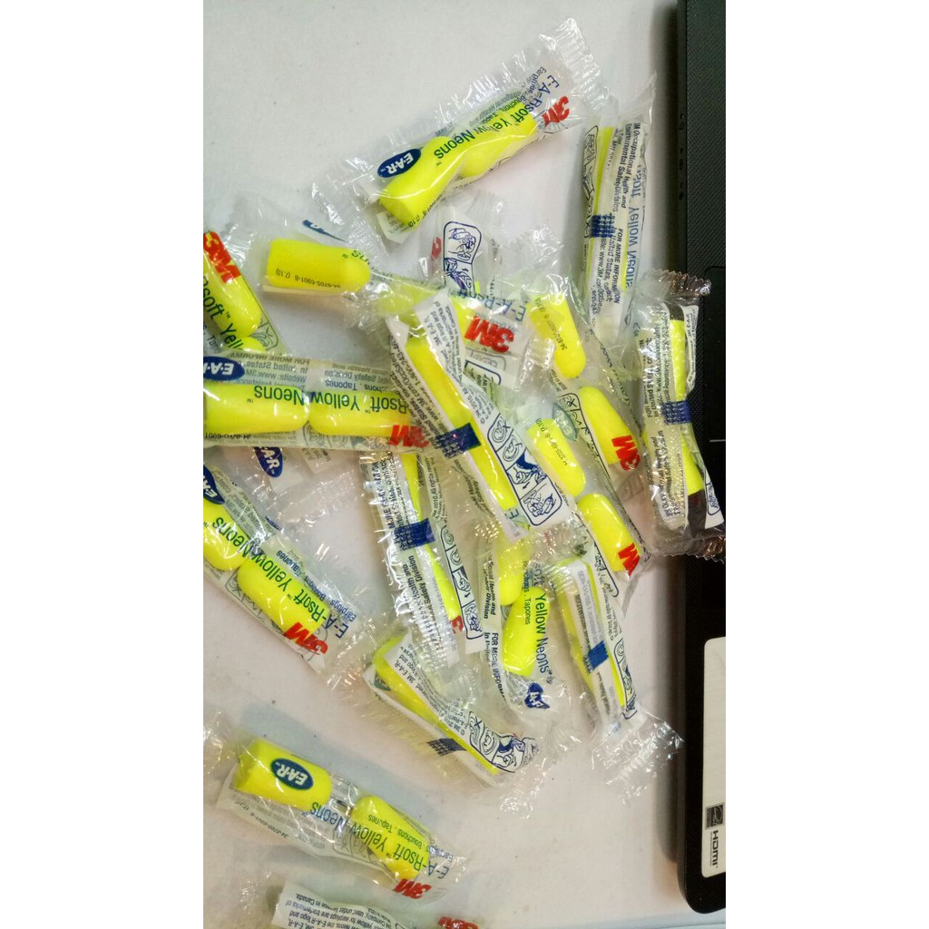 EAR PLUG 3M YELLOW NEON