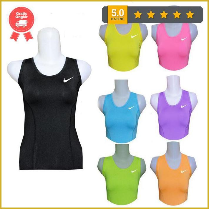 Baju Singlet Gym Fitness Senam Yoga Import Nike Wanita - Hitam, S Exclusive