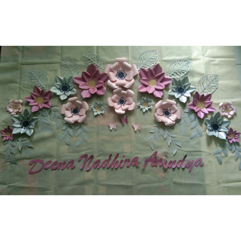 Jual Hiasan Backdrop Lamaran Bunga Kertas Paper Flower Lamaran Engagement Shopee Indonesia