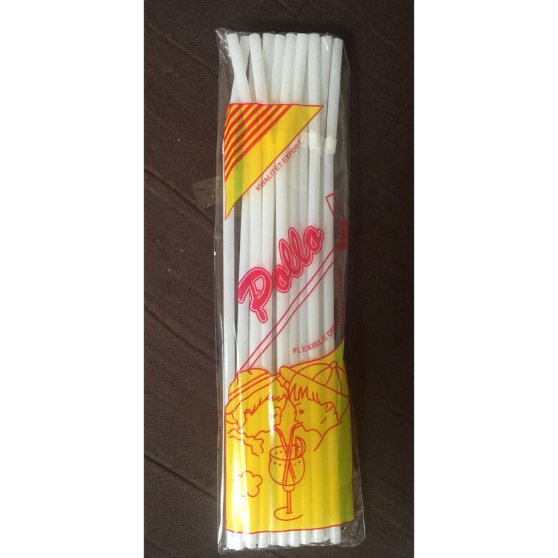 Sedotan Plastik Putih Bengkok