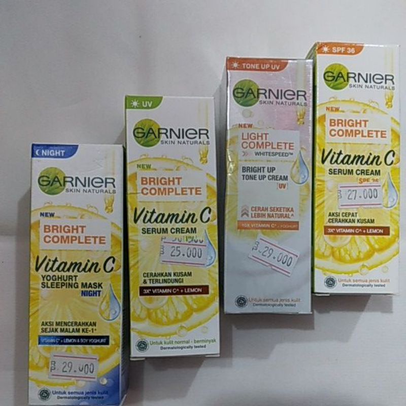 [HSM_KOSMETIK_PALU] GARNIER BRIGHT COMPLETE VITAMIN C SERUM CREAM UV|SPF 36| BRIGHT UP TONE UP CREAM