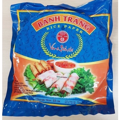 

RICE PAPER Banh Trang/ Kulit lumpia vietnam 22cm - Repack 5 lembar | Kertas beras / BANH TRANG RICE PAPER (22 CM)