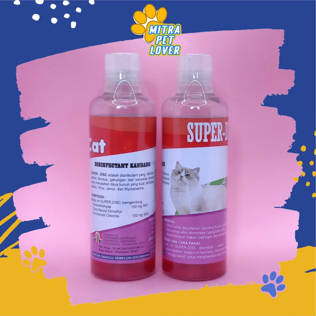 DISINFEKTAN KANDANG KUCING - SUPER DISC CAT 250 ML ORIGINAL - SUPER-DISC / SUPERDISC ORGANIC PERLENGKAPAN UNTUK MEMBERSIHKAN KANDANG CAT KITTEN BERSIH AMAN PET ANIMAL HEALTHCARE TAMASINDO OBAT DAN VITAMIN TERNAK HEWAN BINATANG PELIHARAAN MITRAPETLOVER