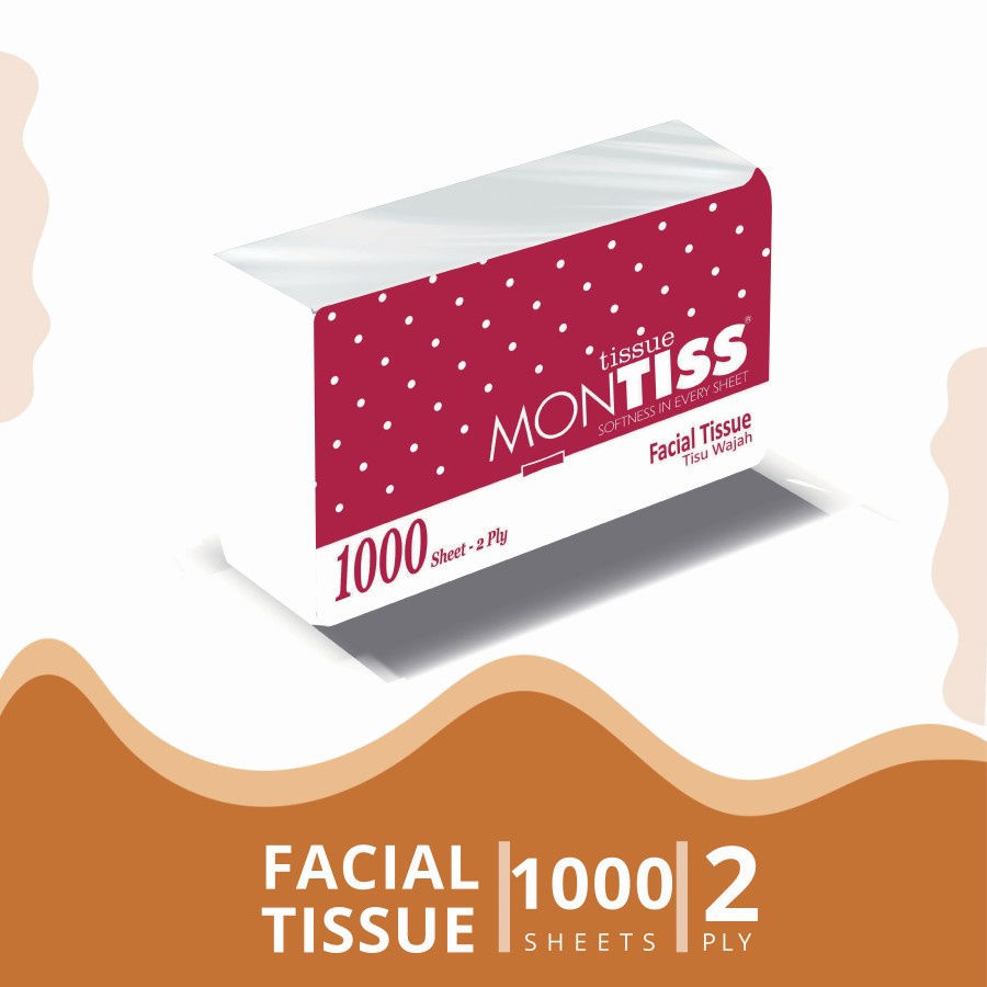 Montiss Facial Tissue 1000 Sheets 2Ply - Tissue Montiss Tisu Montis-2