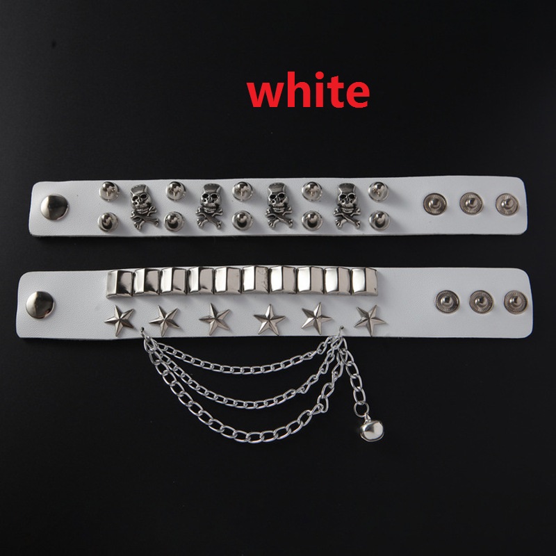 Gelang Multilayer Bahan Kulit Dan Stainless Steel Untuk Pria