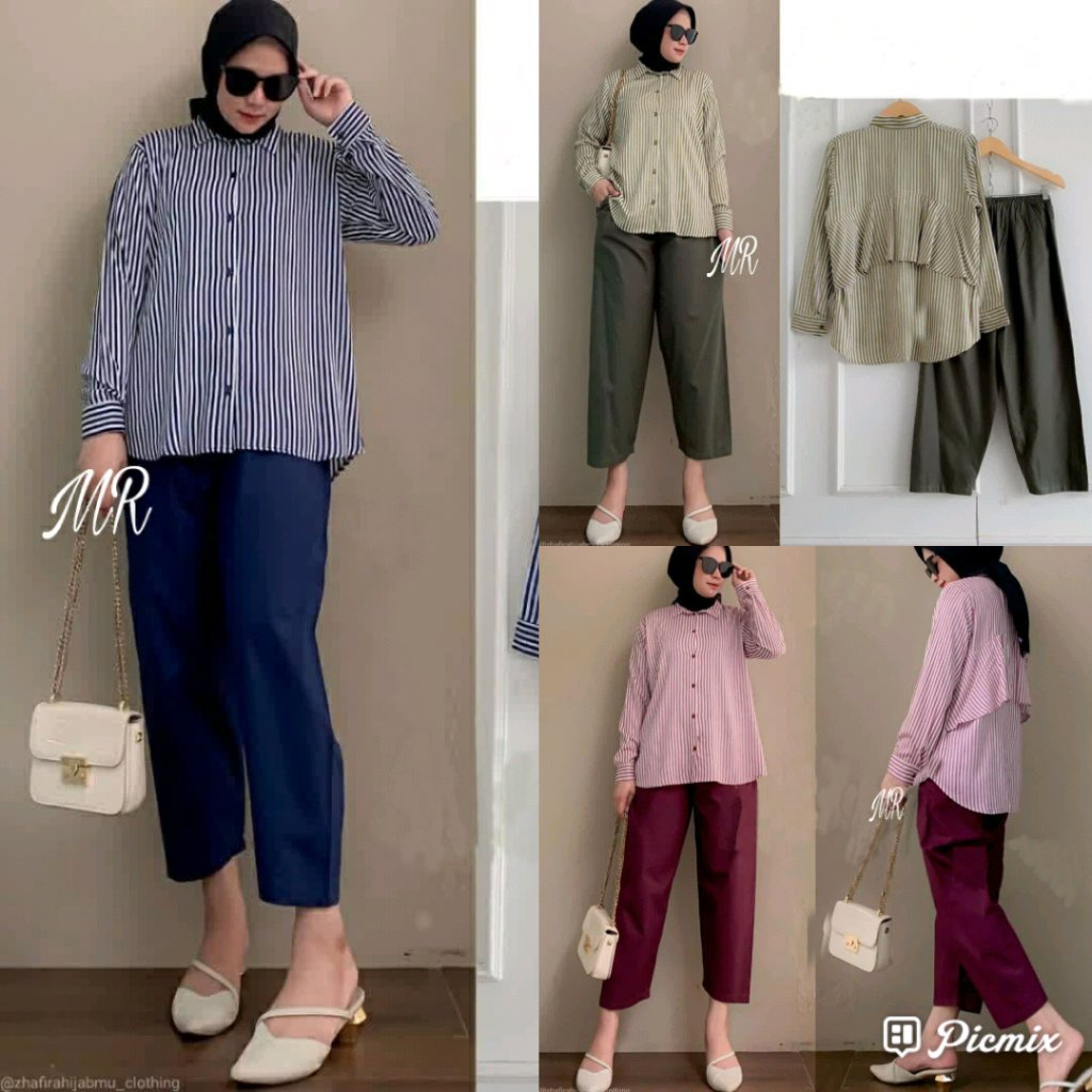 3 WARNA - SET SALUR RUBINA / BAJU STELAN SANTAI WANITA MUSLIMAH