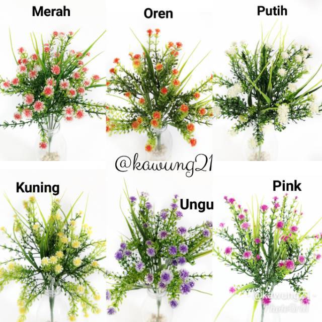 Bunga Rumput Kecil Artificial Babybreath Tanaman Hias Plastik AF22