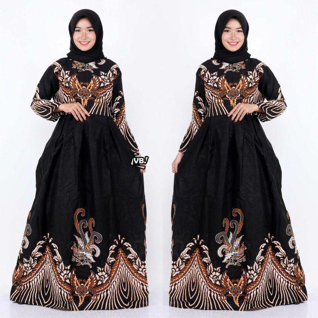 BATIK COUPLE KELUARGA sania ruffle ori ndoro jowi dnt motif KATE-Gamis ibu