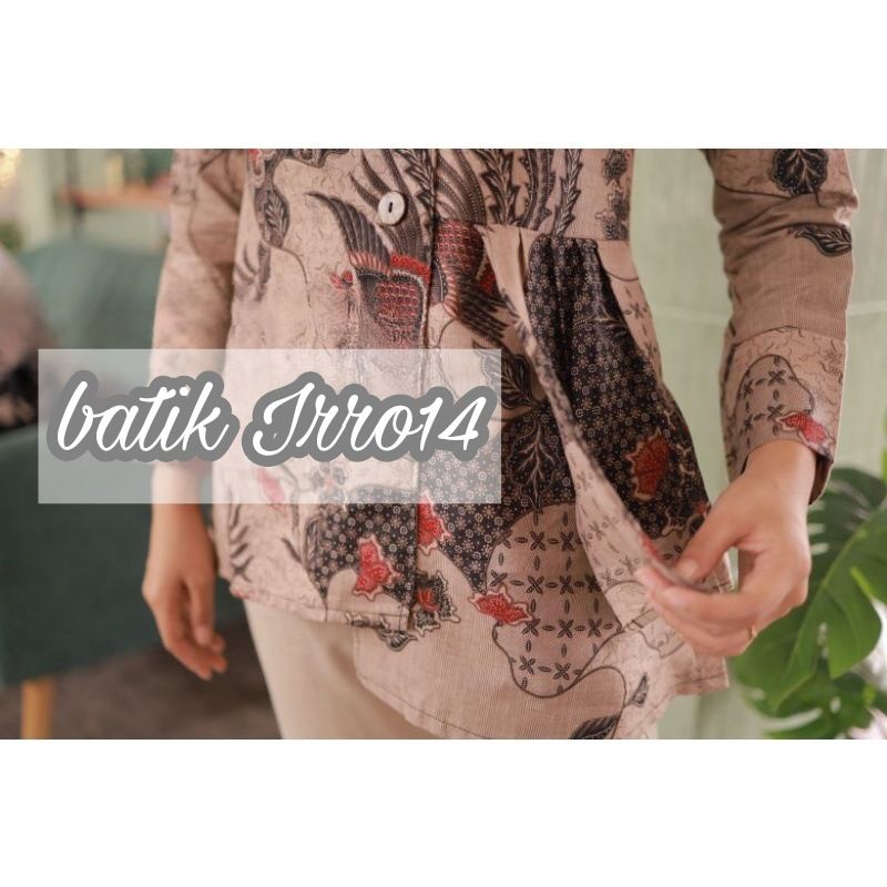 tey-17 Batik wanita ASJ SA HRB026 Kenongo Kemeja Tosca Pendek