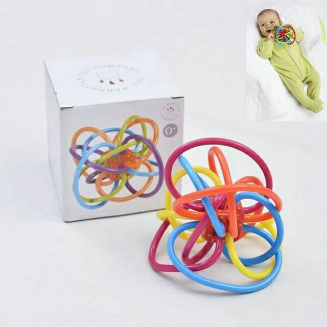 Teether Bola Winkel Rattle &amp; Sensory - Teether Gigitan Bayi Mainan Bayi Bisa Bunyi C1261