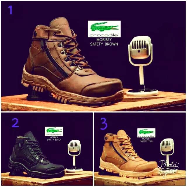 sepatu pria crocodile morisey, sepatu army sepatu PDL PDH ujung besi, Sepatu Safety