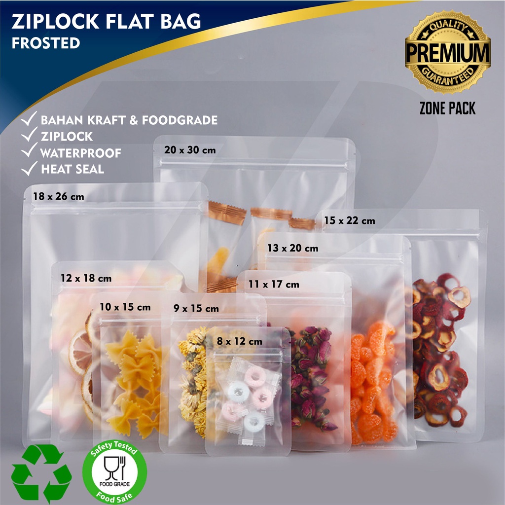 Jual Plastik Klip Buram Flat I Sachet Buram Pouch I Plastik Ziplock I Kemasan Makanan Aksesoris 8678