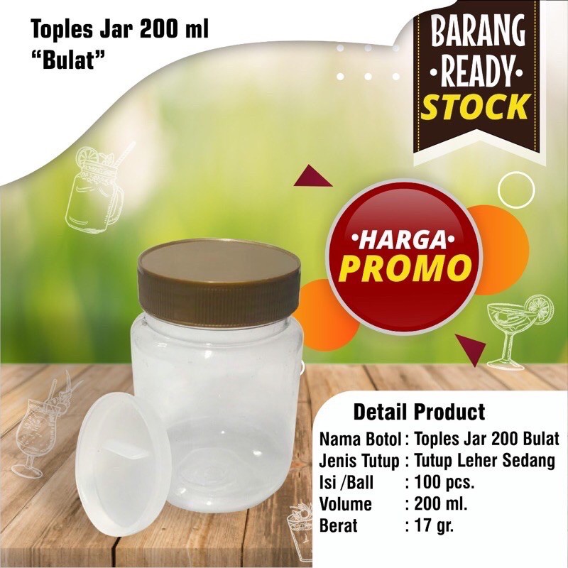 toples sambal bulat 200ml / toples bumbu 200ml / toples cupang 200ml