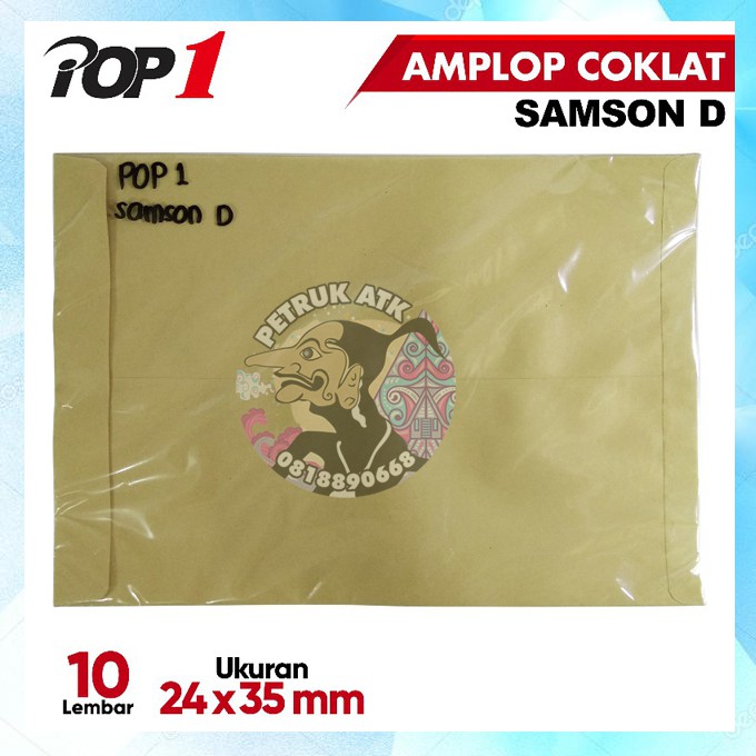 

[PAK] AMPLOP COKLAT SAMSON D UKURAN 24 X 35 CM TANPA TALI DAN LEM POP1 (10 LEMBAR)*
