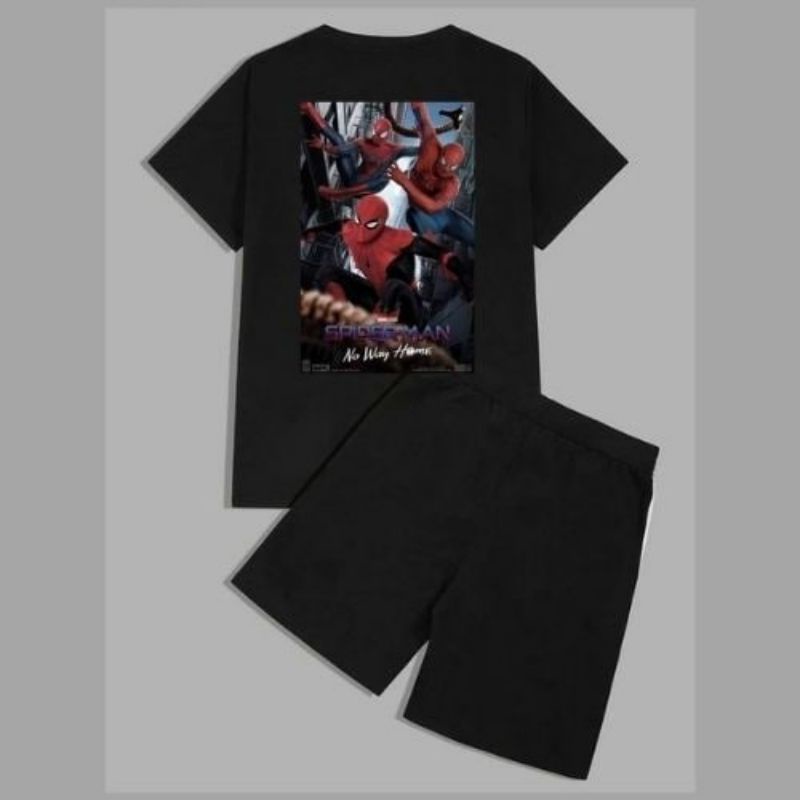 N2-1SET KAOS PRIA ANAK DAN DEWASA SPIDERMAN