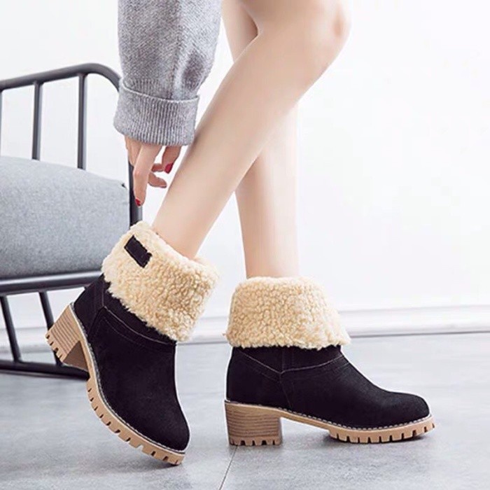 Sepatu bot bulu wanita musim dinginWinter suede boots women