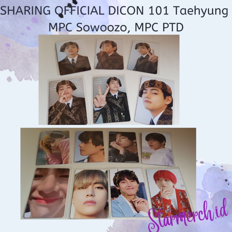 READY STOCK SHARING OFFICIAL DICON 101 TAEHYUNG SATUAN, MPC BTS SOWOOZOO dan PTD