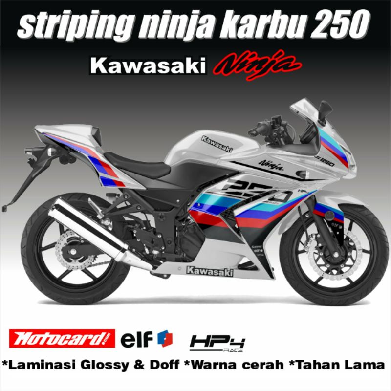 Striping Ninja 250 Karbu Variasi HP4 / Sticker Motor Kawasaki Ninja Carbu