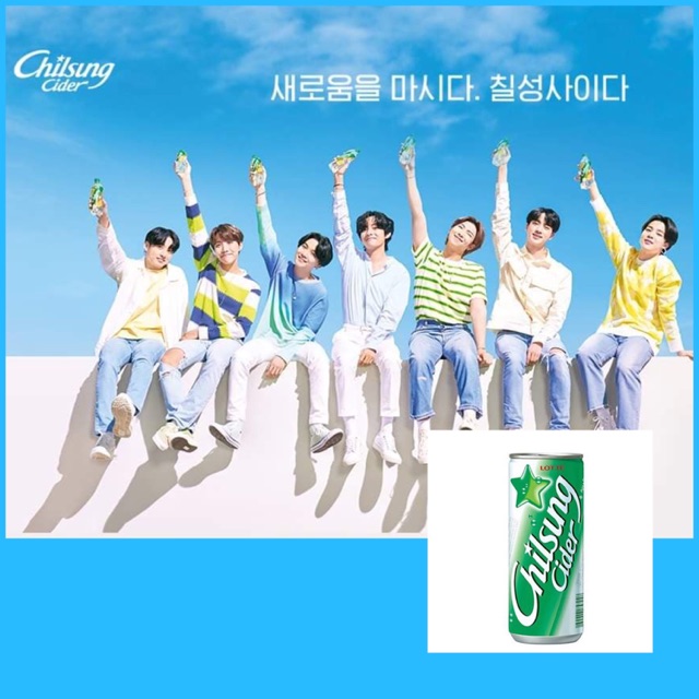 Lotte Chilsung Cider X BTS 250ml FREE 2 PHOTOCARD READY