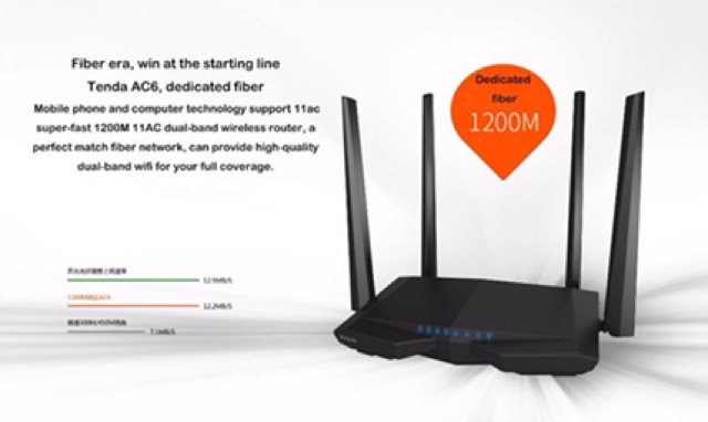 Tenda AC6 Dual Band1200 Mbps GIGABIT Wifi ROUTER EXTENDER