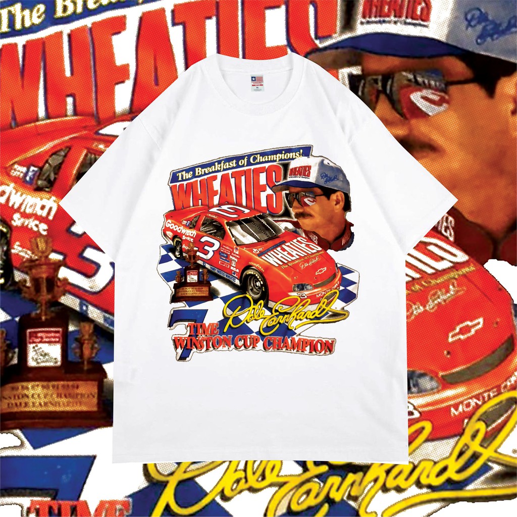NASCAR VINTAGE DALE EARNHARDT WHITE BOOTLEG - PREMIUM KAOS