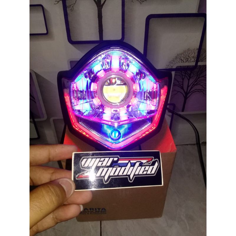 headlamp Vixion old custom proji dan alis/reflektor Vixion old custom proji dan alis/lampu depan Vix