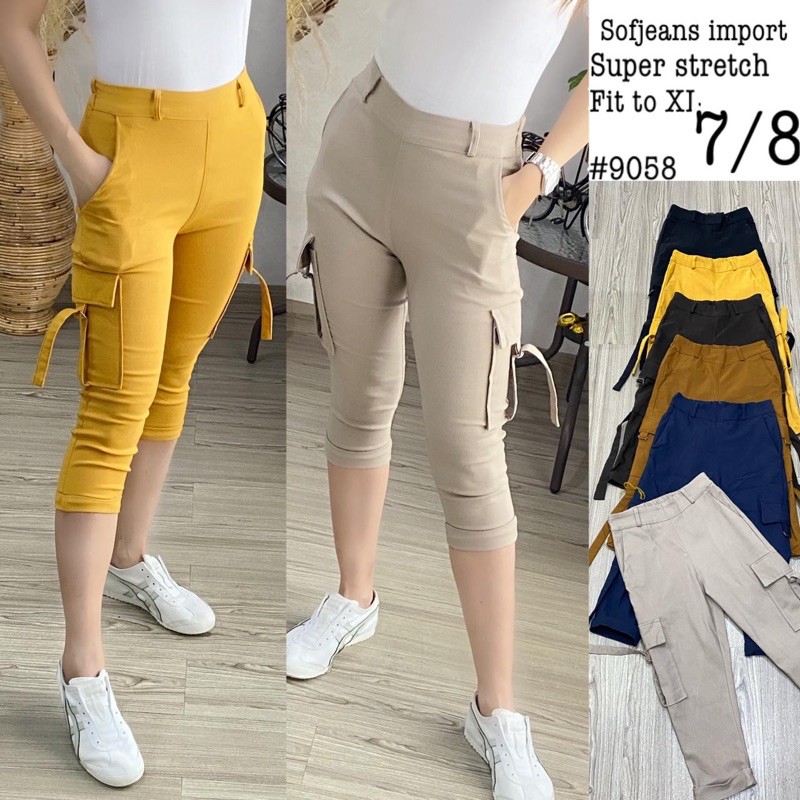 Celana Cargo 7/8 Wanita import 9058