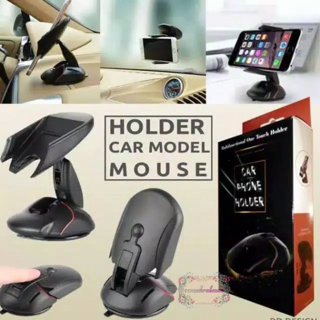 HD2 Car Holder Phone Stand Bentuk Mouse Shape Handphone Mobil Gps Unik Lipat Folding Desktop Dashbroad kekinian SB3035