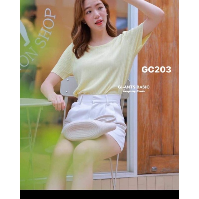 READY STOCK Atasan/Kaos wanita import Giant basic Bangkok New bahan rajut strect