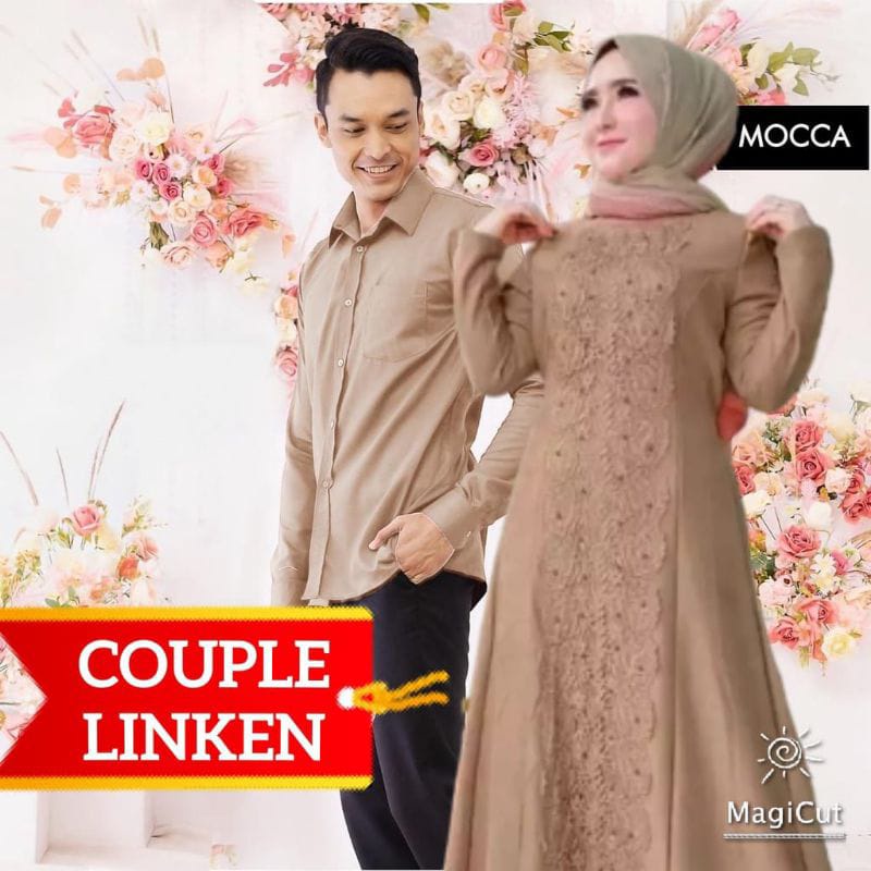 BJ - COUPLE LINKEN KEMEJA PANJANG / UKURAN GAMIS L, XL , XXL KEMEJA L XL / Gamis Bahan Moscrepe Kombi Brukat Tulang Premium/ kemeja mascrepe / GAMIS MURAH / GAMIS TERLARIS / GAMIS HITS/ GAMIS KONDANGAN COUPLE / GAMIS PESTA / GAMIS WISUDA / GAMIS BIGSIZE