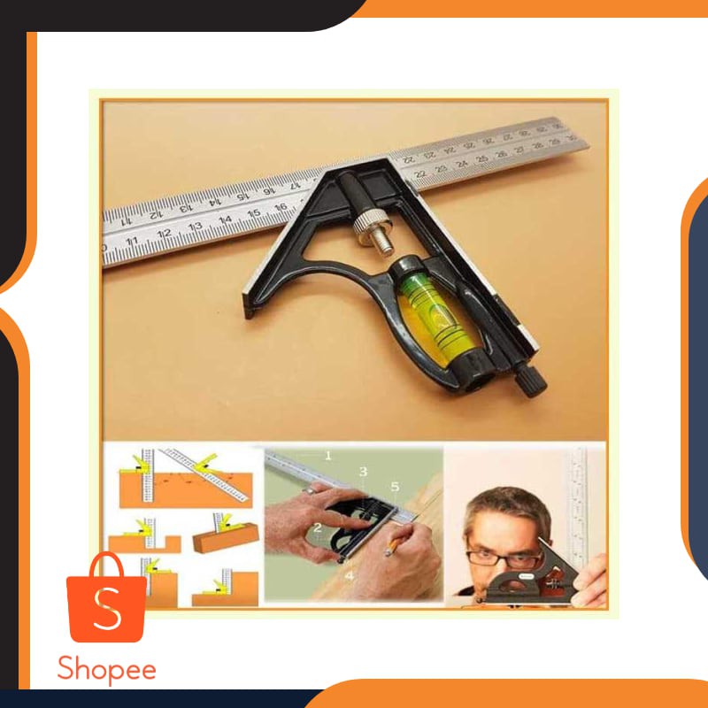 

Taffware Mistar Penggaris Siku Tukang Multifungsi - ZEAST Elegan